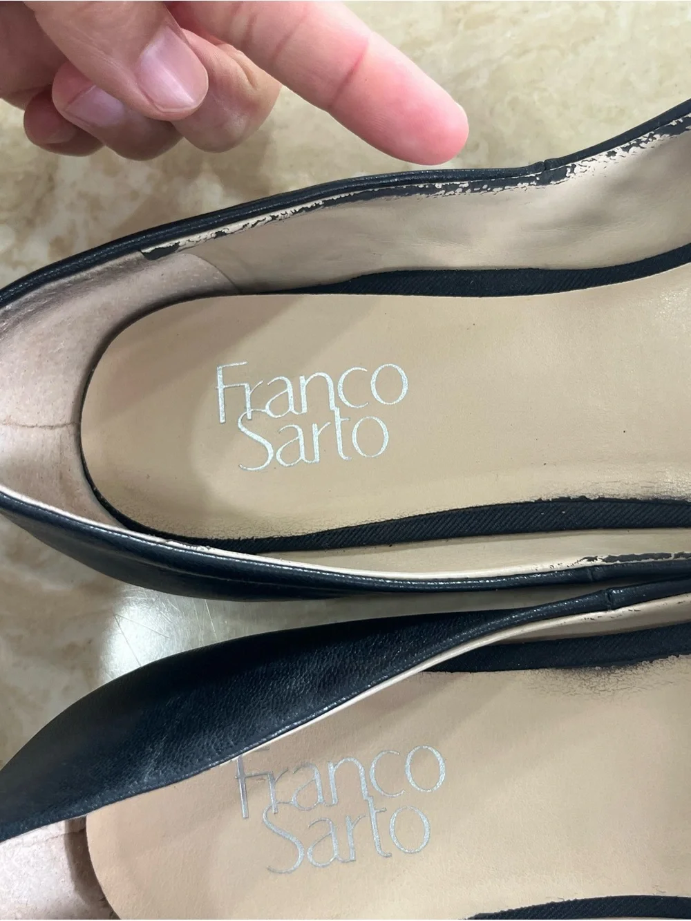 Franco Sarto Hazeline Pointed Toe Leather Flats Women’s size 9M